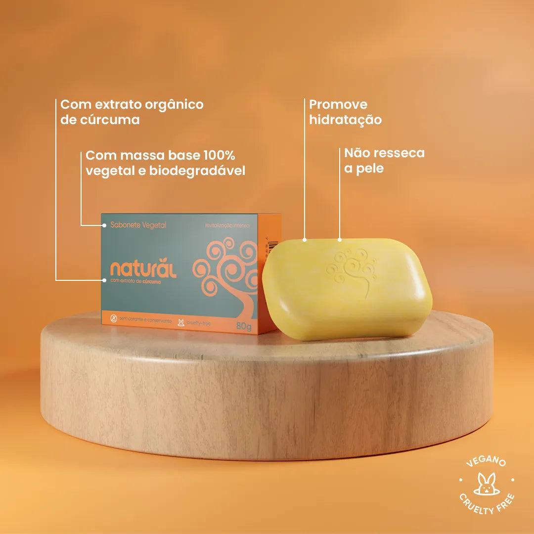 Sabonete em Barra Natural com Extrato de Cúrcuma 80g