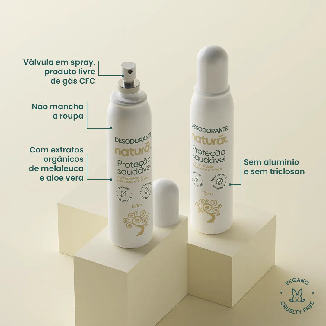 Desodorante Natural com Extratos de Melaleuca e Aloe Vera 120mL