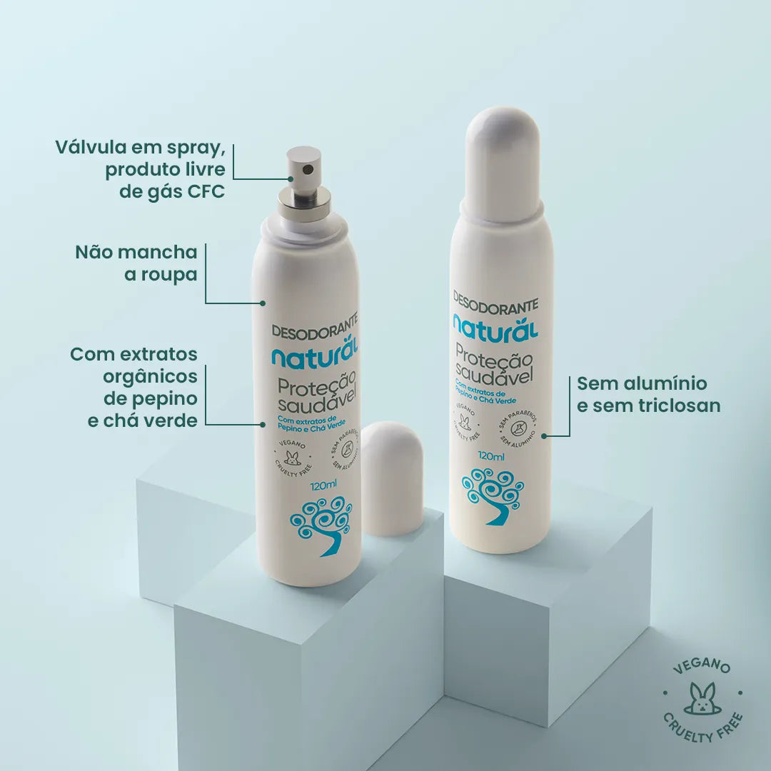 Desodorante Natural com Extratos de Pepino e Chá Verde 120mL