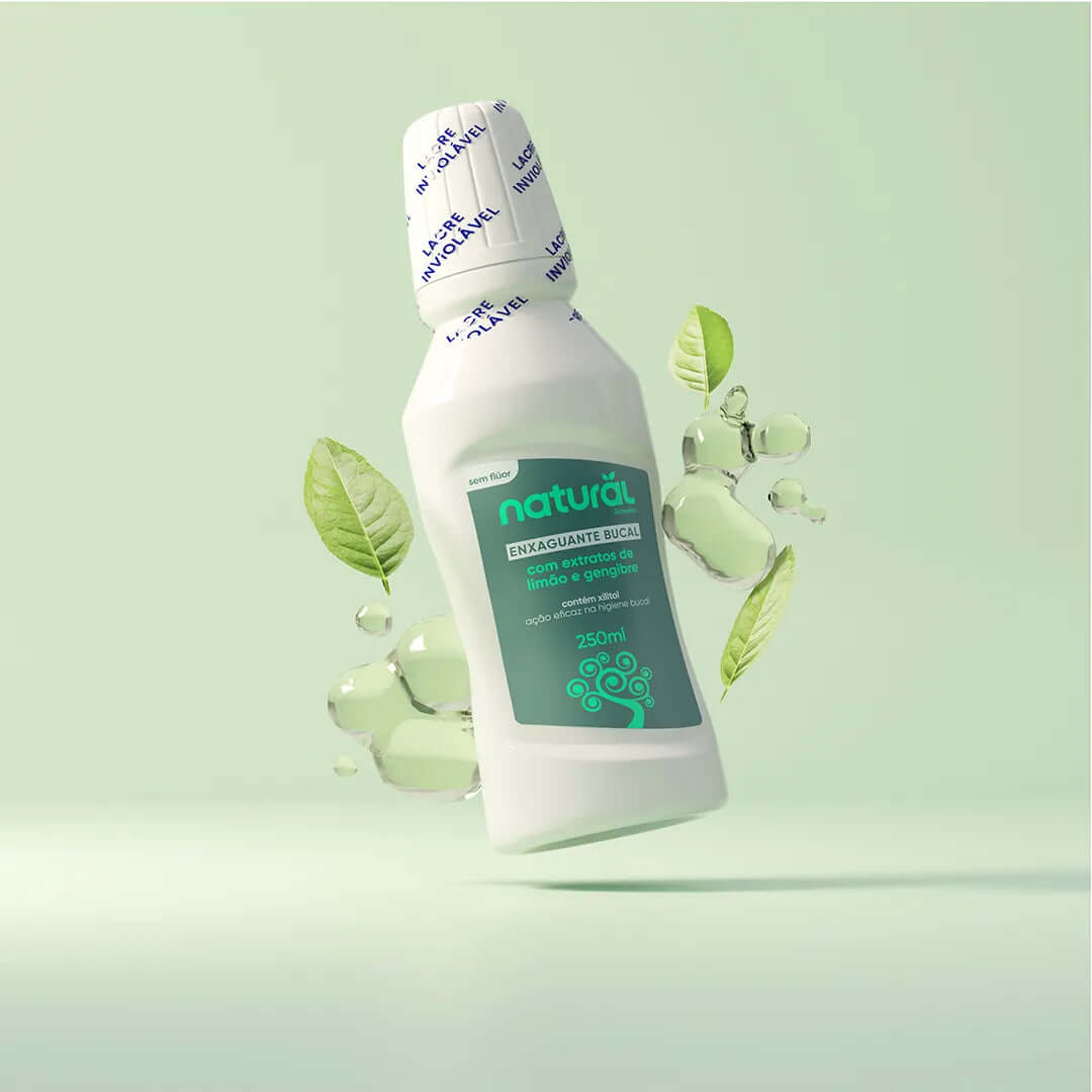 Enxaguante Bucal Natural com Extratos de Limão e Gengibre