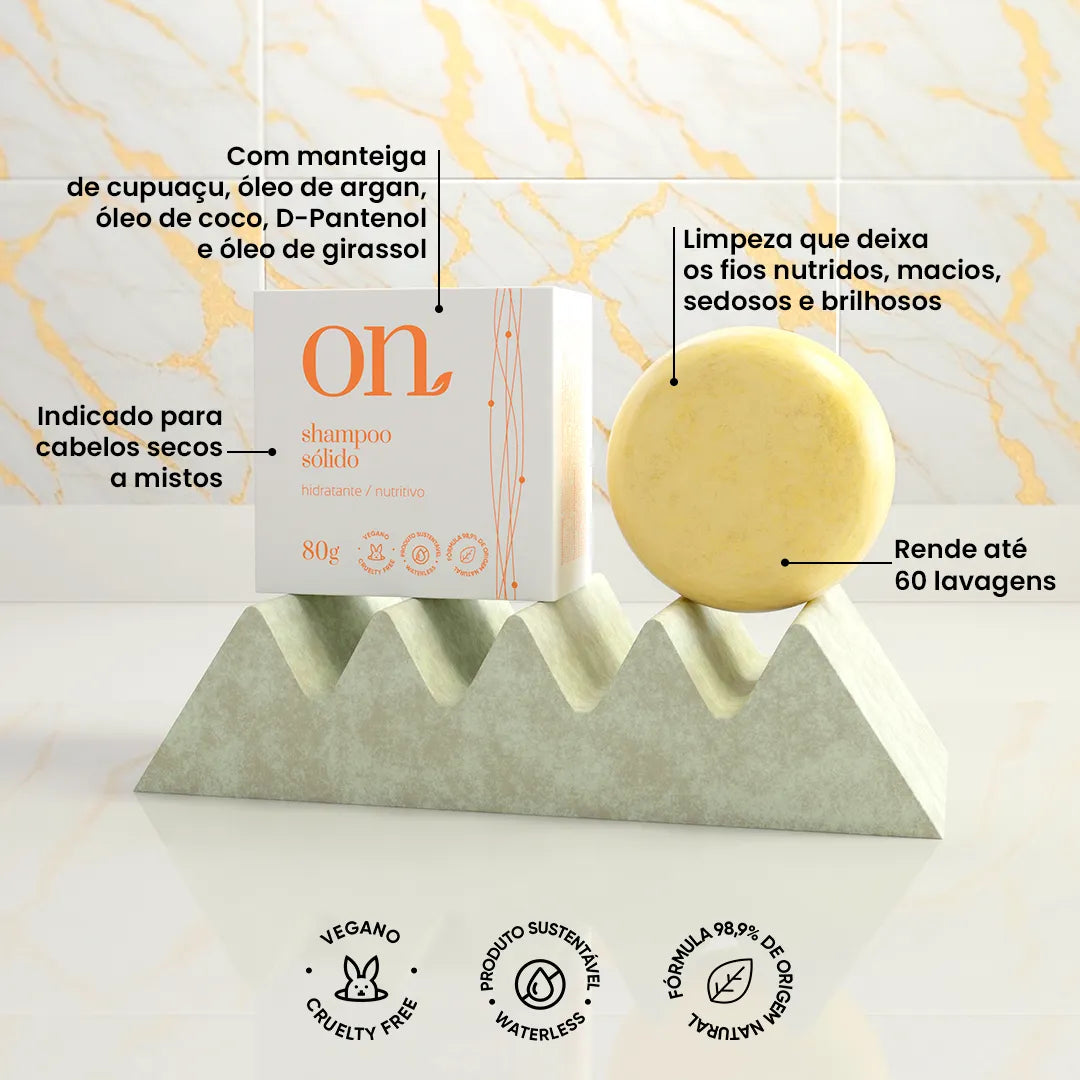Shampoo Sólido Hidratante e Nutritivo ON 80g