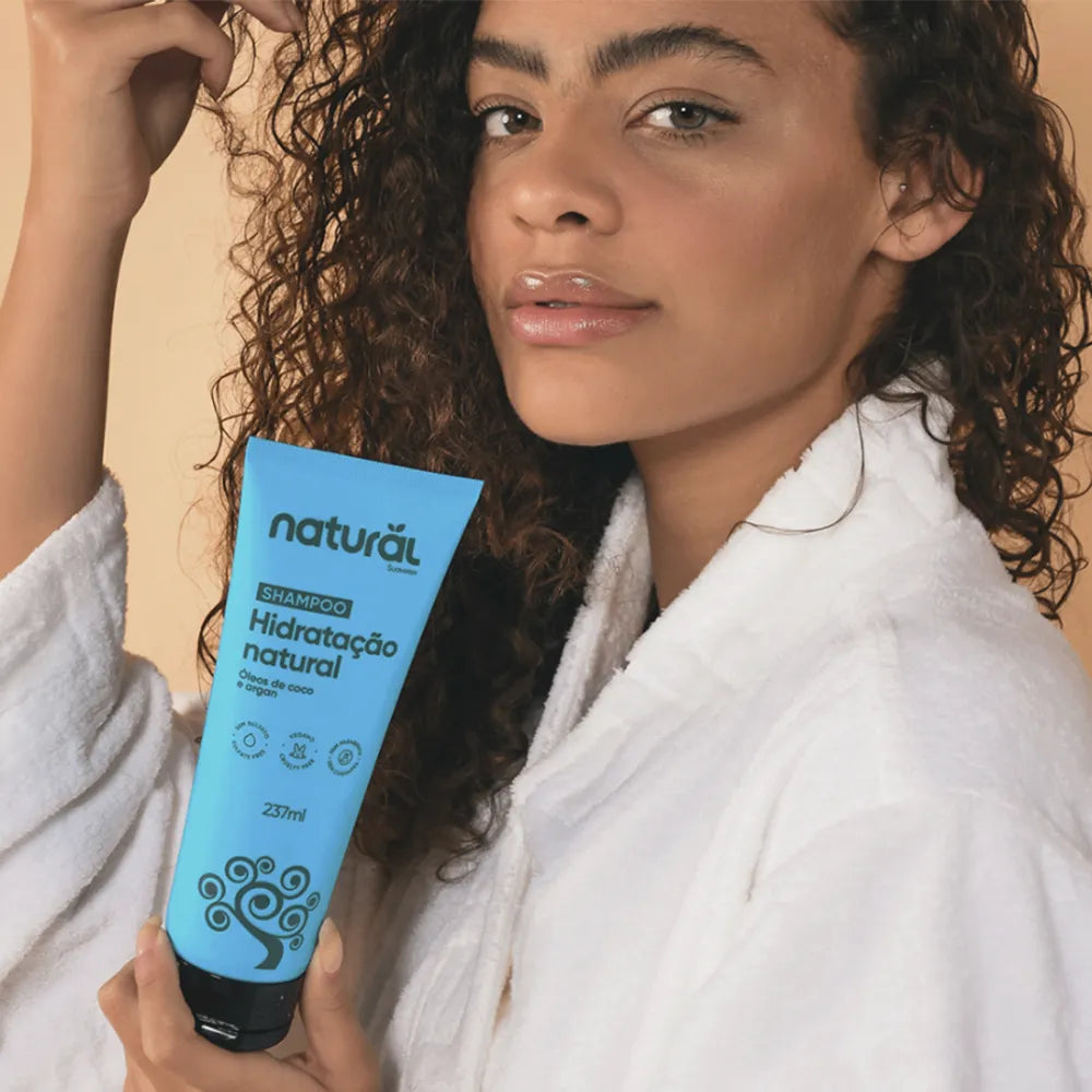 Shampoo Natural com Óleo de Coco e Argan 237mL Orgânico Natural