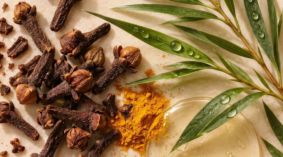 Cúrcuma, cravo e melaleuca: o que esses ingredientes têm a ver com o cuidado bucal?