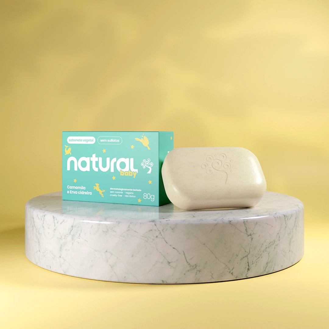 Sabonete em Barra Natural Baby com Camomila e Erva Cidreira 80 g