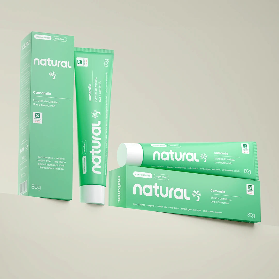 Creme Dental Natural com Camomila, Melissa e Uva 80g