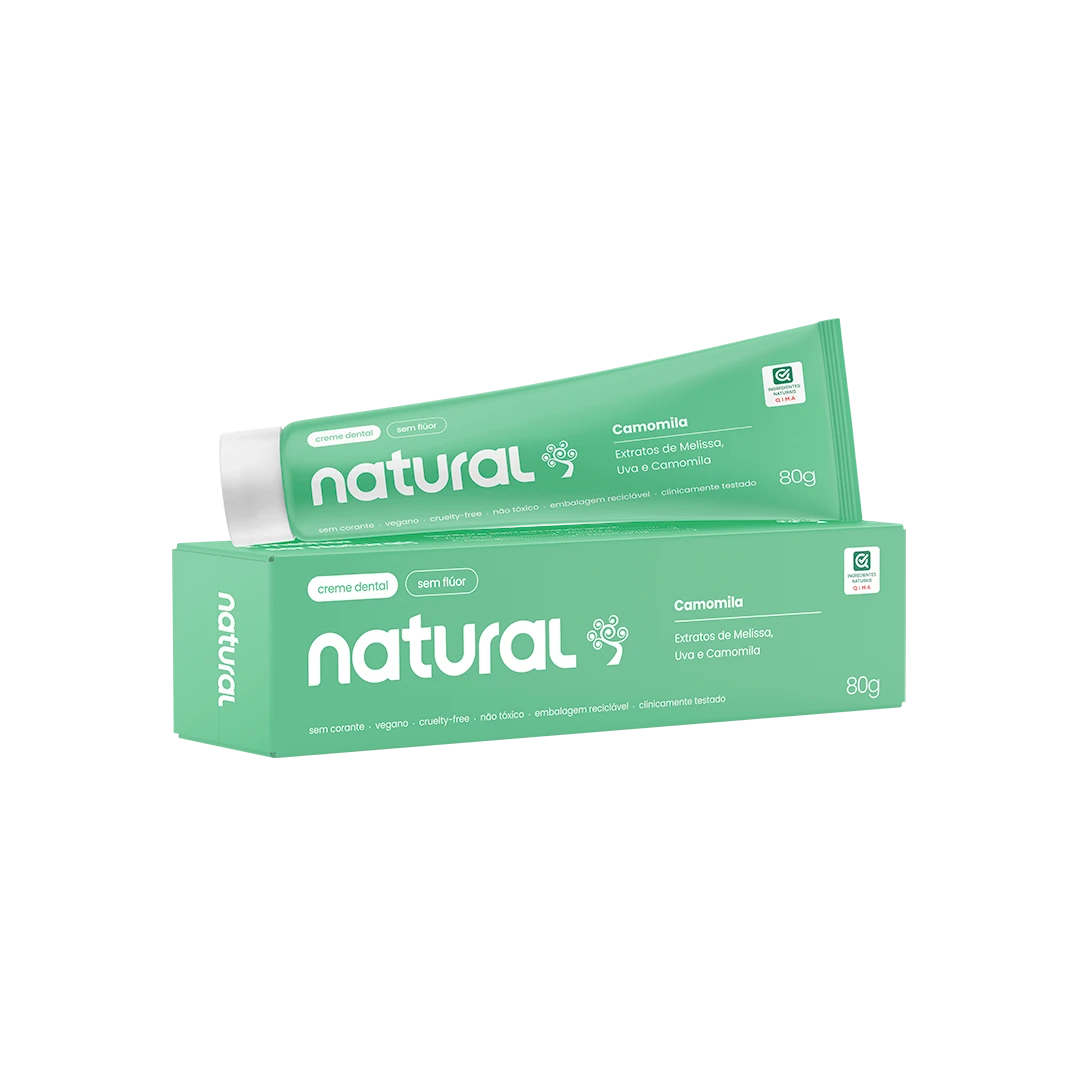 Creme Dental Natural com Camomila, Melissa e Uva 80g