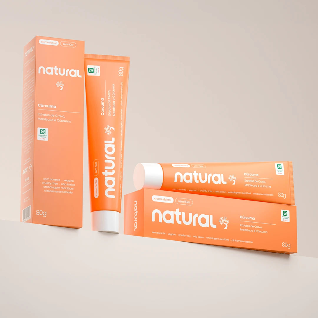 Creme Dental Natural com Cúrcuma, Cravo e Melaleuca 80g