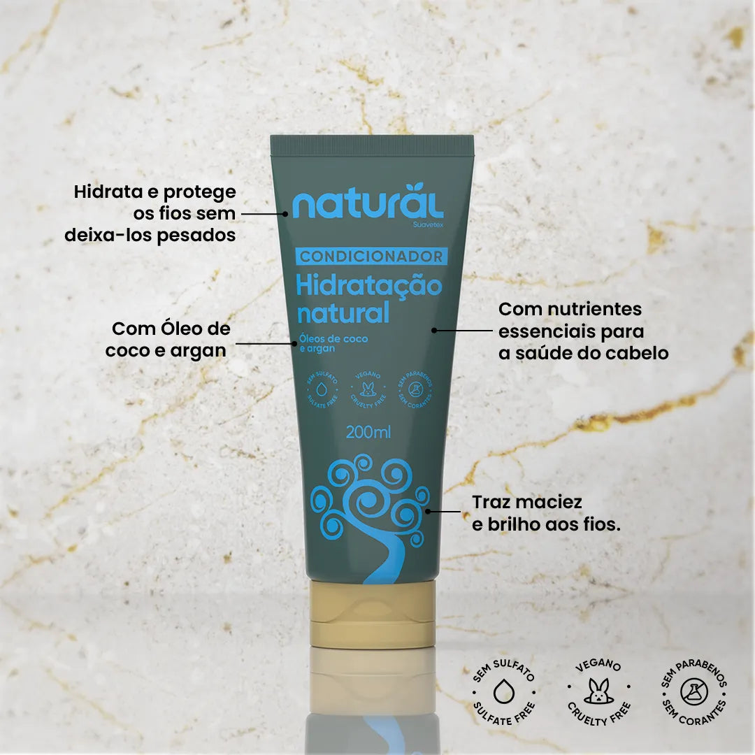 Condicionador Natural com Óleo de Coco e Argan 200mL