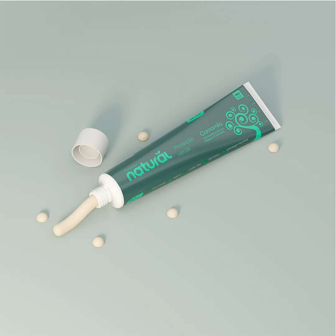 Creme Dental Natural com Extratos de Camomila, Melissa e Uva