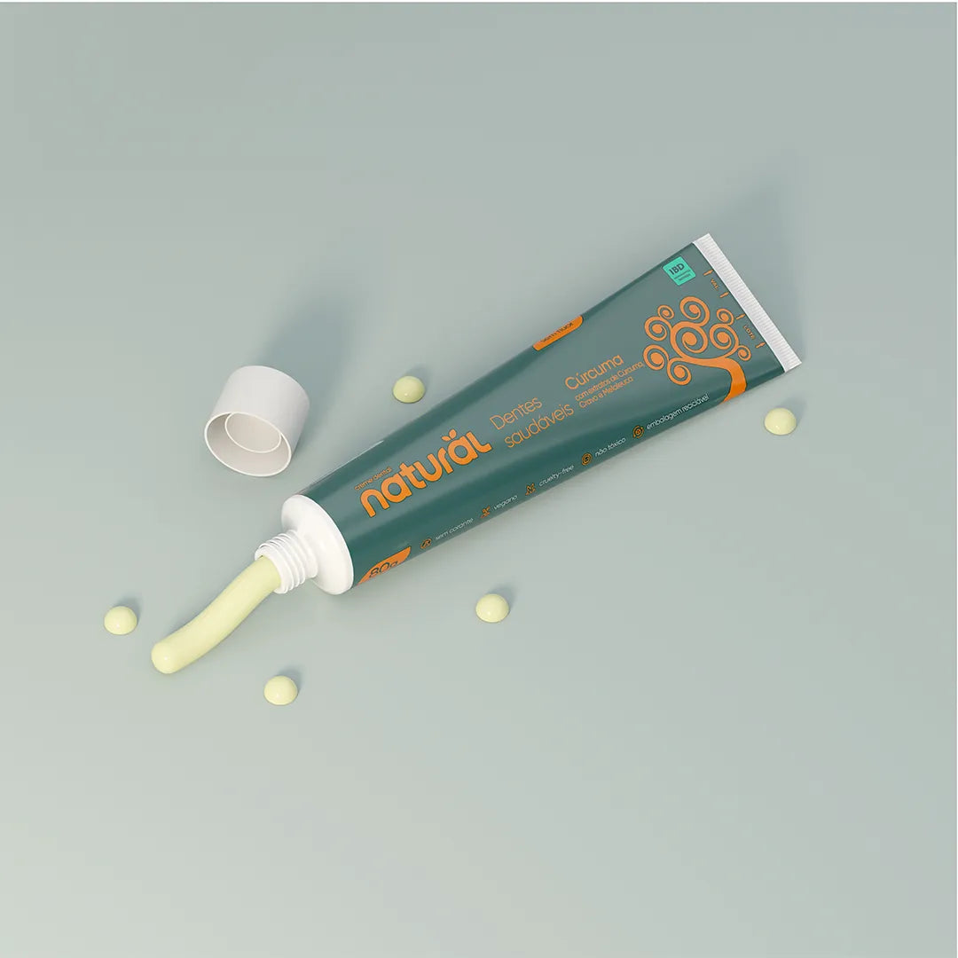 Creme Dental Natural com Extratos de Cúrcuma, Cravo e Melaleuca