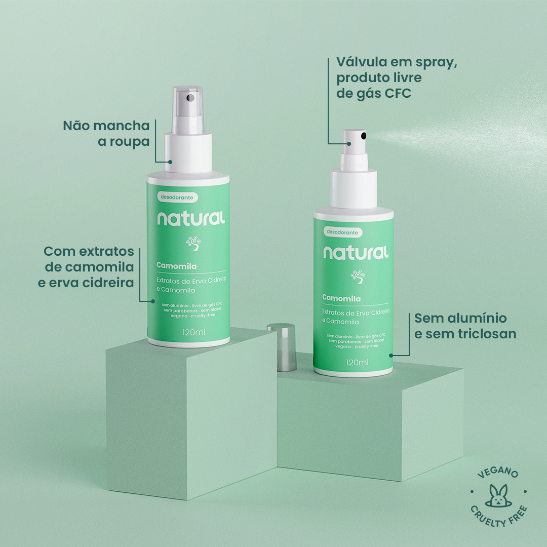 Desodorante Natural com Camomila e Erva Cidreira 120 ml