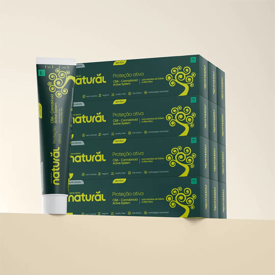 Kit Creme Dental com CBA, Sálvia e Aloe Vera - 12 unidades