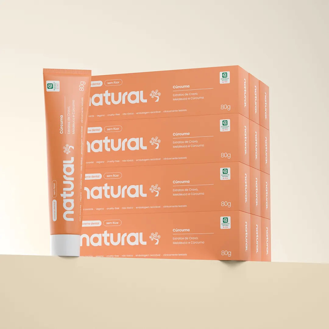 Kit Creme Dental com Cúrcuma, Cravo e Melaleuca - 12 unidades