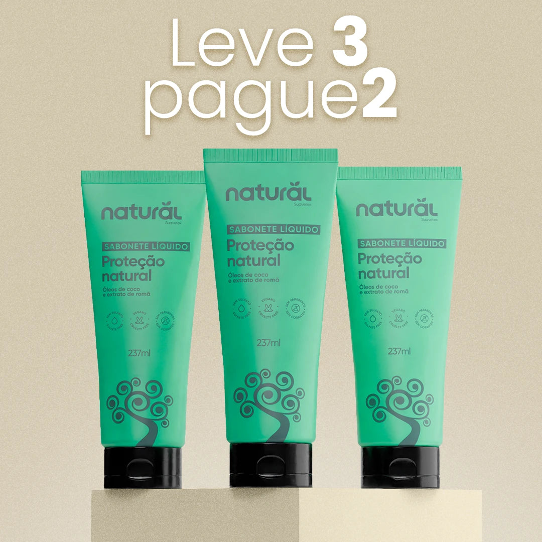 Kit 3 Sabonetes Líquidos com Óleo de Coco e Romã