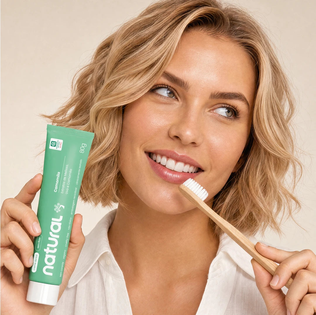 Creme Dental Natural com Camomila, Melissa e Uva 80g