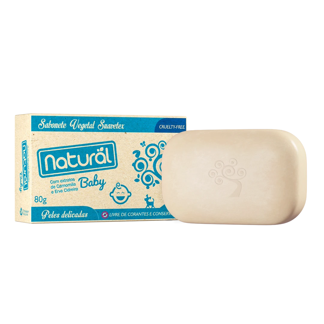 Sabonete em Barra Natural Baby com Camomila e Erva Cidreira 80 g