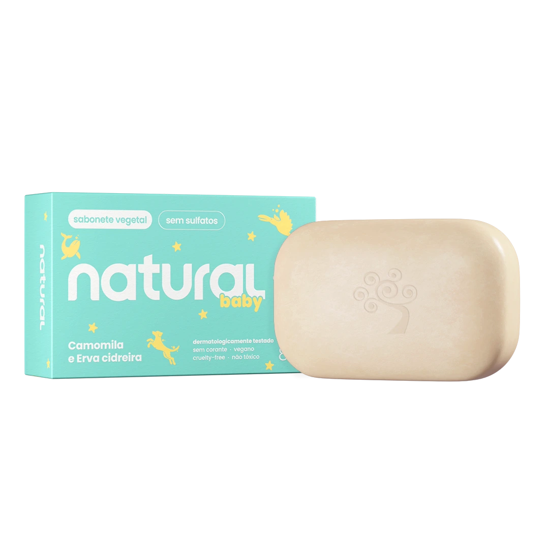 Sabonete em Barra Natural Baby com Camomila e Erva Cidreira 80 g