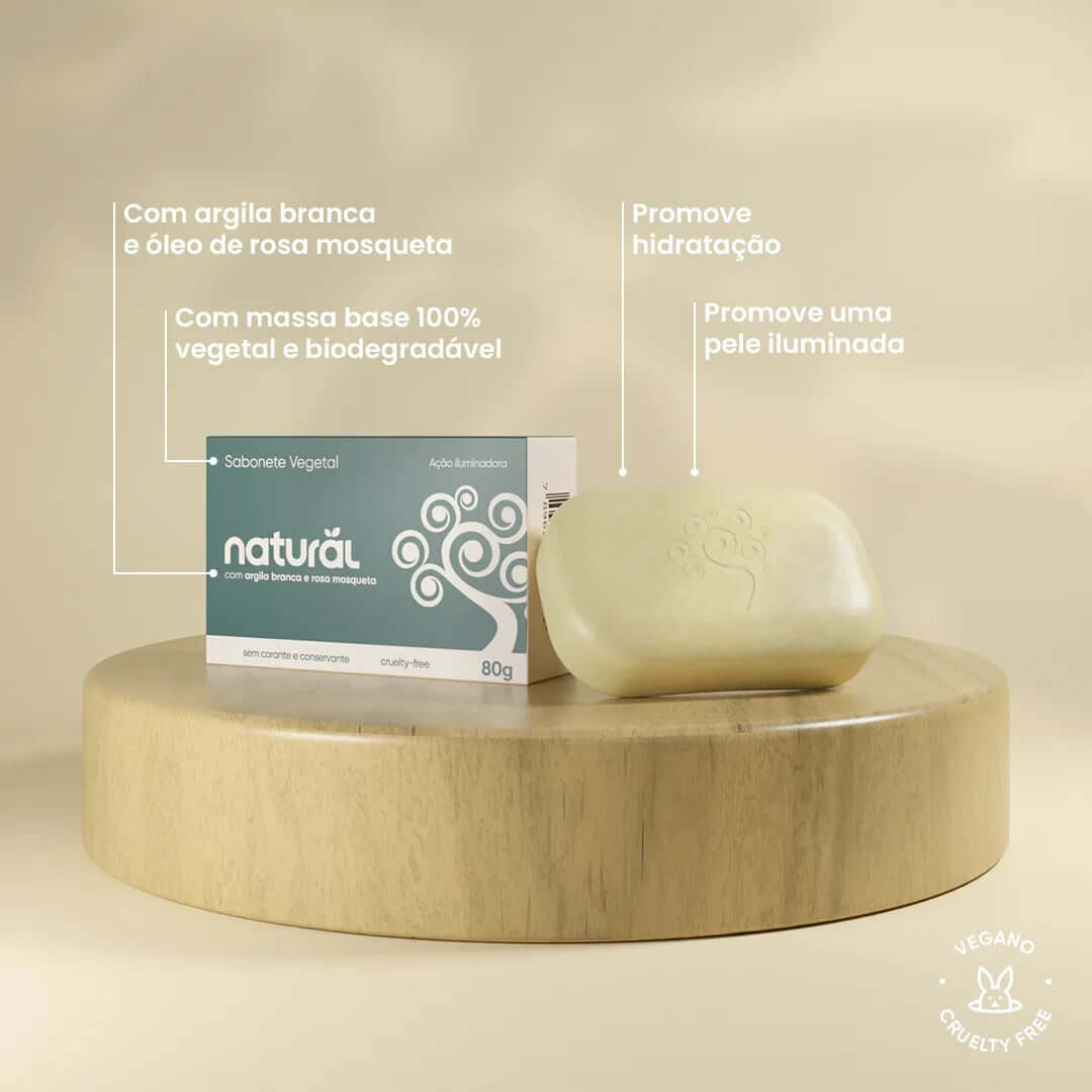 Kit Sabonete em Barra com Argila Branca e Óleo de Rosa Mosqueta - 12 unidades