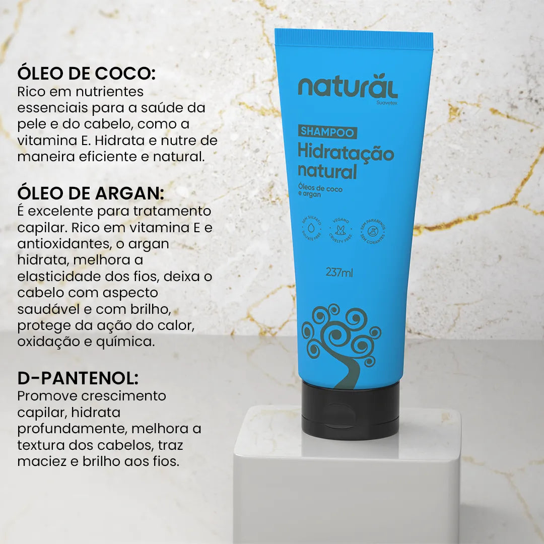 Shampoo Natural com Óleo de Coco e Argan