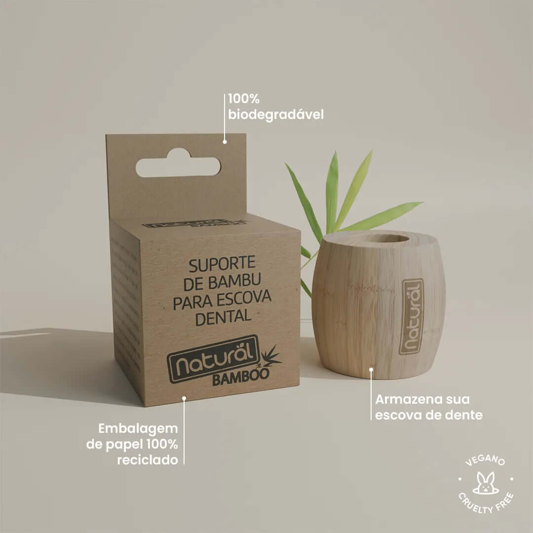 Suporte de Bambu para Escova Dental