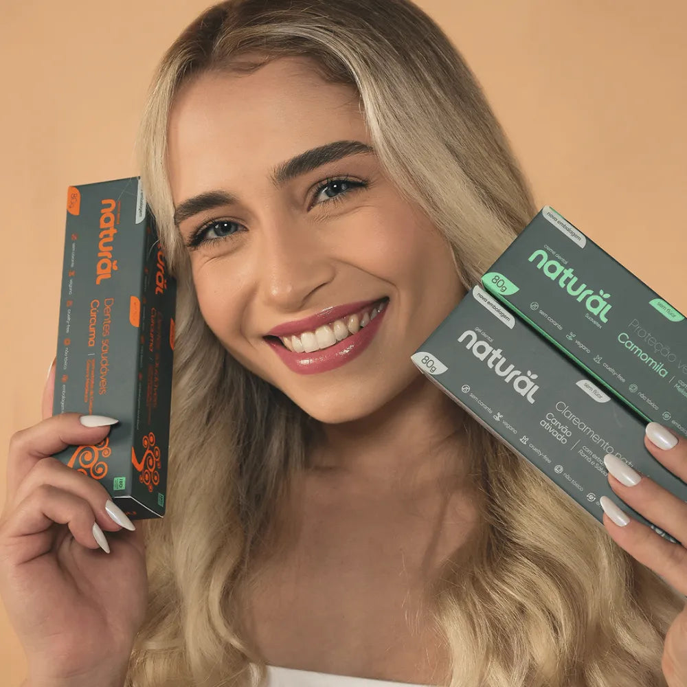 Creme Dental Natural com Extratos de Cúrcuma, Cravo e Melaleuca